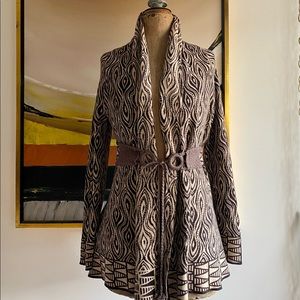 Anthropologie x Moth Abstract Feather Shawl Collar Wrap